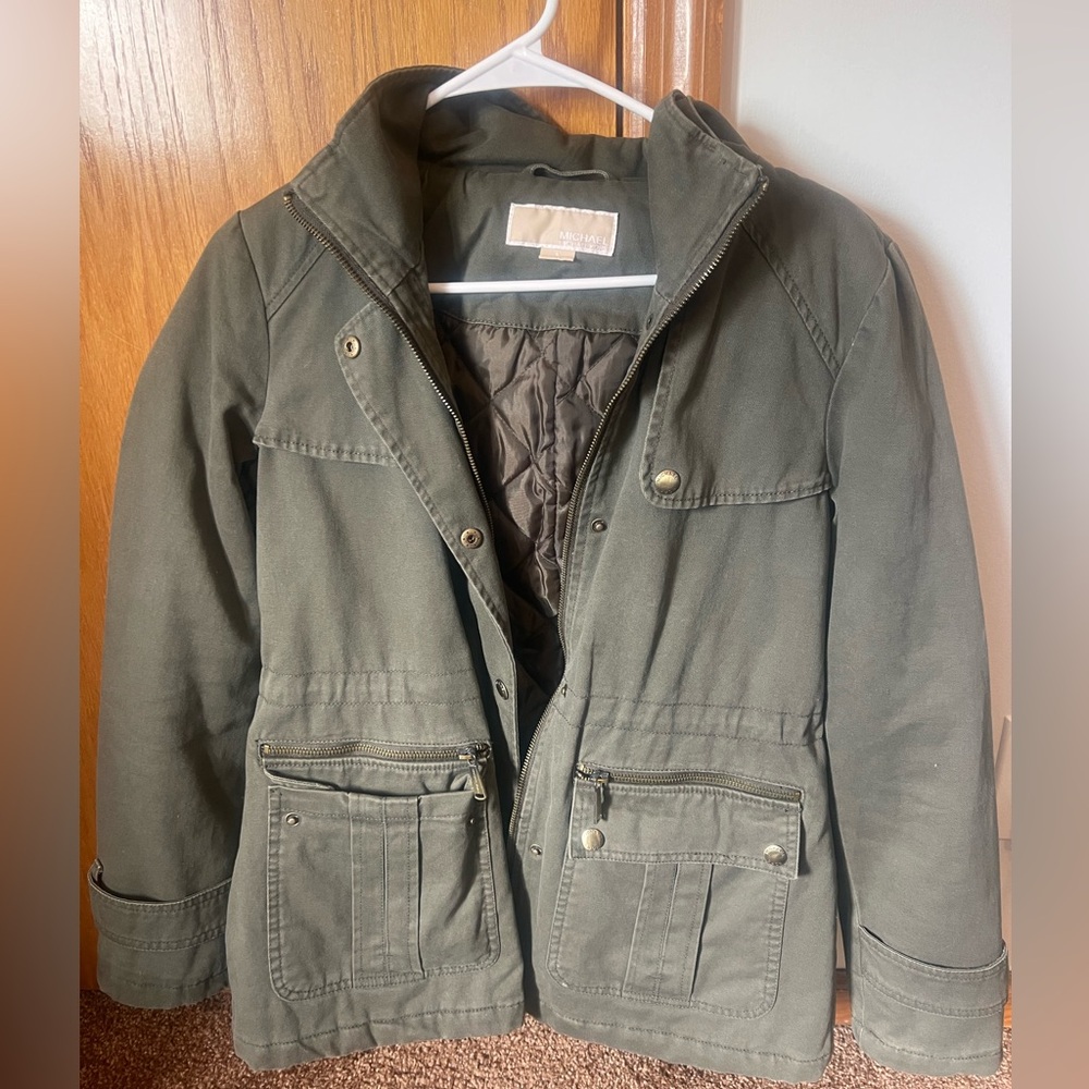 Michael Kors Forest Green stylish jacket, size small.